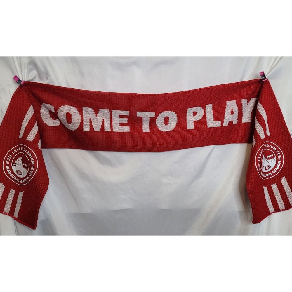 NFL 49ers Scarf Levis Inaugural Season 2014 Acrylic Red White